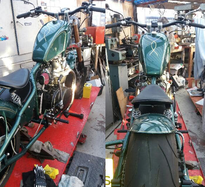 Finihed custom motorcycle
